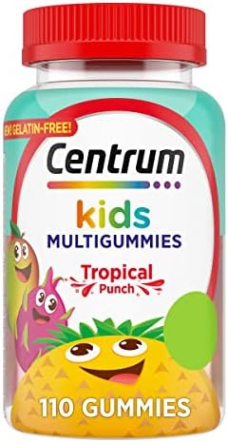 Centrum Kids Multivitamin Gummies, Tropical Punch, Made with Natural Flavors, 110 Count, 110 Day Supply