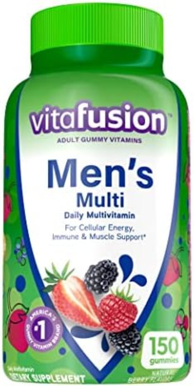 vitafusion Adult Gummy Vitamins for Men, Berry Flavored Daily Multivitamins for Men With Vitamins A, C, D, E, B6 and B12, America’s Number 1 Gummy Vitamin Brand, 75 Day Supply, 150 Count