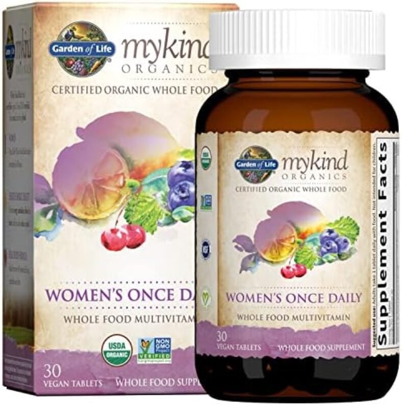 Garden of Life Organics Women's Once Daily Multi - 30 Tablets, Whole Food Multi with Iron, Biotin, Vegan Organic Vitamin for Womens Health, Energy Hair Skin & Nails